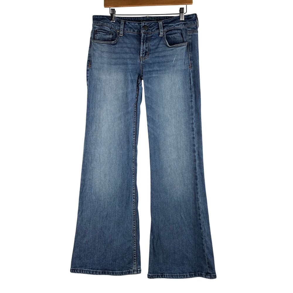American Eagle Hipster Jeans Women 10 Stretch Flare Medium Wash Y2K Indie Sleaze